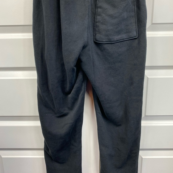 YoungLA Sweatpants Fleece Drawstring Pockets Small Black Bottoms Have Been Cut - Picture 5 of 6